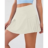 preiswerte Damenröcke &amp; Skorts-Damen Einfarbig Lässiger Rock Tennis-Skort Tennisröcke mit Shorts Tasche Schnelltrocknend Atmungsaktiv Laufen Fitness Yoga Rock Laufrock Weiß Schwarz Blau Tennisbekleidung