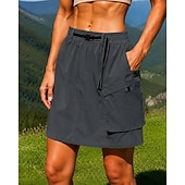 preiswerte Unterteile-Damen Cargoröcke Outdoor-Röcke Sommer Außen Normale Passform Schnelltrocknend Leicht Elastisch Atmungsaktiv Rock Elastischer Bund Schwarz Elfenbein Tennis Golfspiel Camping / Wandern / Höhlenforschung