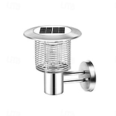 abordables Lampe anti-insectes-Piège à moustiques solaire d'extérieur en acier inoxydable, résistant aux insectes volants et étanche, idéal pour la terrasse, le jardin ou la cour.