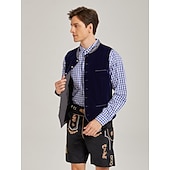 billiga Trachtenväst-Oktoberfest Trachten-väst Traditionell bayersk väst Broderi Sammet Hög krage Kraghalsband Tyska Alpint Arv Ängar Herr Karnival Ölfestival Traditionell stil tyg