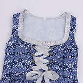 abordables Conjunto de Dirndl-Oktoberfest Vestido de dirndl Conjunto de dirndl Blusa con falda acampanada Jacquard Encaje Mucama Alemán alpino Herencia prados Mujer Carnaval Festival de Cerveza Paño de estilo tradicional