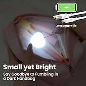 cheap Mood Lighting-LED Purse Light Heart Shape Keychain, Portable Automatic Sensor &amp; Touch Control Handbag Light for Women Girls, Backpack Light Charm Decoration, Find Items in Dark Bag Easily, Small Heart Gift Idea