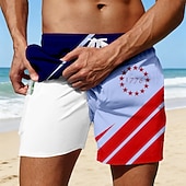 preiswerte Patriotische 250 Shorts-2026 250. Herren amerikanische US-Flagge 1776 Lined Shorts 2 in 1 Board Shorts Badehosen Mittlere Taille Patriotisch Tägliche Outdoor Festival Seitentaschen mit Kompressionsfutter Elastischer