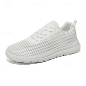 preiswerte Casual Sneakers-Men's Wide Fit Casual Sneakers – Lightweight Breathable Lace-Up Walking Shoes, Cushioned Comfort Wide Width Footwear for Office, Travel, Driving and Everyday Lifestyle