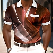  Per uomo Geometrico Linea Polo Manica Corta Magliette polo Camicie con Colletto Business Casual All'aperto Athleisure Abbigliamento quotidiano Stampa 3D Bottoni Tessuto retato traspirante Estate