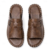 cheap Men's Slippers &amp; Flip-Flops-Men's Brown Fisherman Slide Sandals – Breathable Open-Toe Comfort Sandals, Lightweight Summer Footwear for Beach Vacations, Cruises, Travel and Everyday Leisure