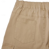 abordables Vacances-Homme Bermuda Shorts cargo Shorts Multi-poches Jambe Droite Uni Confort Doux Longueur Genou Occasionnel Plage Fête Mode Streetwear Noir bleu marine Micro-Élastique