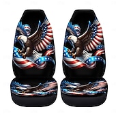 cheap Car Seat Covers-American Flag Bald Eagle Car Seat Covers Set of 2, Patriotic USA Flag Front Bucket Seat Protectors Universal Fit for SUV Truck Sedan Van, Durable Breathable Car Interior Decor Accessories