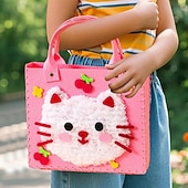 abordables Regalos-Bolso de mano creativo para pintar con hilo para niños, paquete de 3/6 bolsos de fieltro con animales surtidos al azar, bolso de mano de costura hecho a mano, arte educativo &amp;Actividad manual, lindos