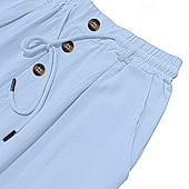 economico Classico-Per uomo Pantaloni di Lino Pantaloni Pantaloni Estivi Pantaloni da Spiaggia Tasca Frontale Gamba Dritta Confezione multipla Semplice Comodità Traspirante Lunghezza intera Quotidiano All'aperto Affari