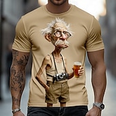  Per uomo Vecchio Uomo Maglietta Manica Corta maglietta Stampa 3D Girocollo Camicia Divertente Casuale Quotidiano Streetwear Blu Viola Cachi Estate Primavera Abbigliamento S M L XL 2XL 3XL