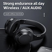 abordables Écouteurs Bluetooth sans fil-Casque sans fil Lenovo ThinkPlus supra-auriculaire, Bluetooth 5.3 avec micro, son stéréo haute fidélité avec basses profondes, oreillettes douces, pliable, idéal pour les jeux, les voyages et le
