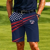cheap Patriotic 250 Shorts-4th of July 2026 250th Men's Star American US Flag Bermuda Shorts Casual Shorts Golf Shorts Mid Waist Business Casual Work Golf Festival Flat Front Shorts with 4 Pockets Designer Clothing Apparel