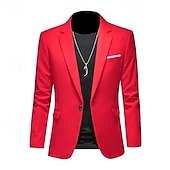 abordables Blazers Classiques pour Hommes-Hommes Veste blazer Occasionnel Quotidien Extérieur Élégant Mode Printemps Toutes saisons Poly Couleur Unie Minimaliste Décontracté / Quotidien Droit 1 bouton veste Rose Claire Kaki clair Noir Blanche