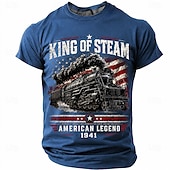 voordelige Patriottisch T-shirt voor veteranen-Voor heren Grappig jargon T-shirt Korte mouw T-shirt 3D-afdrukken Strakke ronde hals Overhemd Modieus Casual Dagelijks Straat Heide Grijs Groen 2# Blauw 2# Zomer Lente Kleding S M L XL XXL XXXL 4XL