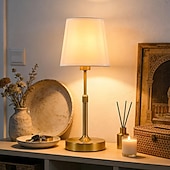 economico Lampade da tavolo-Lampada da tavolo senza fili regolabile in altezza, ricaricabile, colore oro, a batteria, con regolazione continua dell'intensità luminosa. &amp;Lampada decorativa wireless con controllo touch per camera