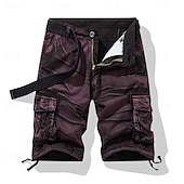 cheap Classic-Men's Comfort Waist Tactical Cargo Cargo Shorts Shorts Casual Shorts Multi Pocket Flap Pocket Camouflage Knee Length Outdoor Streetwear Daily Wear Fashion Streetwear Black Purple Inelastic