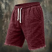  Per uomo Pantaloncini Estivi 100% cotone Shorts da Spiaggia Coulisse Elastico in vita Senza bordo Semplice Comodità Traspirante Lunghezza al ginocchio Casuale Quotidiano All'aperto Vacanza Vintage