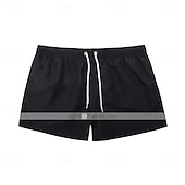 cheap Men's Swim Shorts-Men's Swim Trunks Swim Shorts Board Shorts Drawstring with Mesh lining Plain Solid Colored Quick Dry Above Knee Casual Beach Holiday Hawaiian Casual / Sporty Blue Khaki Stretchy