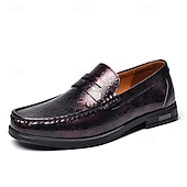 cheap Loafers-Men's Vintage Penny Loafers, Slip-On Business Casual Dress Shoes, Classic Comfort Shoes for Music Festival, Parties, Office, Daily Wear