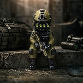 זול Esculturas-Tactical Mini Soldier Figurine, Resin Night Vision Special Forces Statue, Military Commando Resin Figure with Rifle, Desktop Collectible Ornament for Office Desk, Shelf, Home Decor Gift