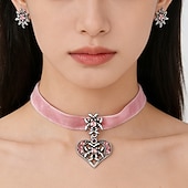 cheap Accessories-Oktoberfest Jewelry Set Necklace Earrings set Heart Edelweiss Bavarian German Munich Wiesn Women's Carnival Beer Festival Traditional Style Cloth