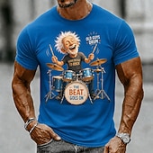 preiswerte 3D-T-Shirts-Herren Gitarre Alter Mann T Shirt Kurzarm T-Shirt 3D-Druck Rundhalsausschnitt Hemd Lustig Lässig Täglich Straße Blau Gelb Purpur Sommer Frühling Bekleidung S M L XL 2XL 3XL