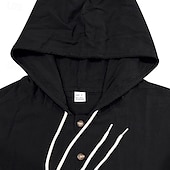 economico Vacanza-Da uomo Camicia Camicia di lino Camicia Estiva Abbigliamento da spiaggia Camicia con Bottoni Semplice Casuale Quotidiano Nero Bianco Giallo Blu marino Manica Lunga Con Cappuccio Primavera &amp; Estate