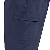 voordelige Klassiek-Voor heren Cargohosen Linnen broek Broek Korte broek Zomerbroek Trekkoord Meerdere zakken Elastisch manchet Effen Comfort Ademend Volledige lengte Casual Dagelijks Feestdagen Vakantie Modieus blauw