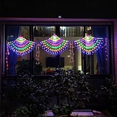  3 luci a stringa a LED a rete con pavoni per la celebrazione del 250° anniversario dell'indipendenza, luci fatate colorate da esterno da 3,5 m per decorazioni da giardino per il 4 luglio e il Memorial Day.