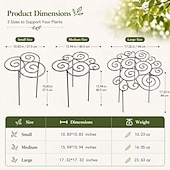 cheap Plant Care Accessories-Metal Plant Support Ring, Garden Plant Support Stakes for Flowers Vegetables, Iron Plant Cage, Outdoor Plant Holder for Upright Growth Lawn Patio Garden Support Frame