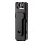 abordables Cámaras de red IP de interiores-Cámara corporal HD 1080p con visión nocturna infrarroja, mini cámara de seguridad portátil con clip para el hogar, la oficina y exteriores, grabadora de vídeo portátil con estabilización deportiva y