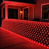 economico Luci con tensione della spina-Luci a rete a LED, ghirlanda decorativa per esterni, 6x4 m, 880 LED, luci a stringa per esterni, luci a rete per patio, giardino, siepi, recinzioni, decorazioni per esterni