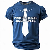 cheap Sarcasm Humor T-shirts-Men's Professional Degenerate Tie Funny Sarcastic Graphic T-Shirt Casual Crew Neck Short Sleeve Tee Shirt Designer Clothing Apparel S M L XL XXL XXXL