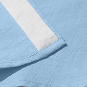 cheap Vacation-Men's Shirt Linen Shirt Summer Shirt Beach Wear Button Up Shirt Color Block Vacation Holiday White Black Sky Blue Green Short Sleeves Shirt Collar Summer Spring Clothing Apparel