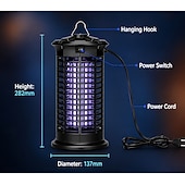 voordelige Elektrische vliegenmepper-Elektrische vliegenvanger voor buiten, 365 nm, verdelgt ongewenste bezoekers, IP66 waterdicht, slimme lichtsensor, geluidsarme werking, voor binnen en buiten.