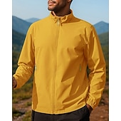 billige Vanntette jakker-Herre Vindtett jakke Softshell jakke Turjakke Utendørs Vanntett Vindtett Turantrekk Turklær Vår Høst Topper Camping / fotturer / grotting Løp Svart Hvit Gul