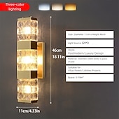 cheap Indoor Wall Lights-Crystal wall sconces, indoor bathroom vanity wall accessories, vintage gold wall-mounted lights, bedroom, bedside table, hallway, dining room decor