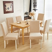 cheap Dining Chair Cover-Polar Fleece Fabric Dining Chair Cover, Stretch Elastic Chair Slipcover for Home Hotel, Washable Removable Soft Seat Protector