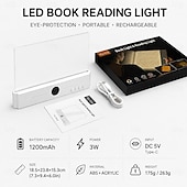 ieftine Lumini de lectură-Lampă de citit cu LED-uri transparente, reîncărcabilă, cu 3 culori &amp;temporizator, lampă cu placă cu panou reglabil, lumină pentru carte pe toată pagina, pentru citit în pat noaptea, cadouri amuzante