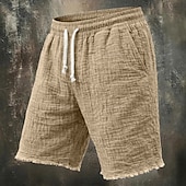  Per uomo Pantaloncini Estivi 100% cotone Shorts da Spiaggia Coulisse Elastico in vita Senza bordo Semplice Comodità Traspirante Lunghezza al ginocchio Casuale Quotidiano All'aperto Vacanza Vintage