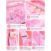 baratos Mochilas para Crianças e Adolescentes-Mochila Rosa para Meninas do Ensino Fundamental Mochila Fofa de Princesa com Armazenamento Multi-Compartimento e Design de Grande Capacidade para Volta às Aulas