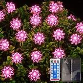preiswerte Solar-Außenleuchten-12m Lichterketten 100 LEDs Solarmodul Warmweiß Kaltweiß Rot Kreative Lichterketten Festtagslichter Halloween Innenbereich Kreativ USB-betrieben Solarbetrieben