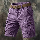 billige Klassisk-Herre Cargoshorts Shorts Sommershorts Casual shorts Syrevaskede shorts Lomme Elastisk midje Vasket Komfort Pustende Knelengde Avslappet utendørs Strand Ferie Mote Navyblå Himmelblå Mikroelastisk