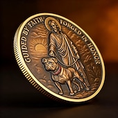  Moneta commemorativa USMC, moneta militare da collezione placcata in oro su entrambi i lati con l'immagine di Gesù e un bulldog, "Guidati dalla fede, forgiati in onore" aquila globo ancora patri