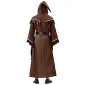 cheap Outerwear-Retro Vintage Medieval Renaissance Floor Length Hoodies Robe Long Sleeves Wizard Monk Fancy Dress Men's Halloween Carnival Performance Renaissance Fair LARP Adults' Robe