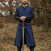 cheap Outerwear-Retro Vintage Medieval Renaissance Waist Belt Tunic Sleeveless Viking Ranger V Neck Fancy Dress Men's Fantasy Halloween Carnival Renaissance Fair LARP Adults' Top Belt