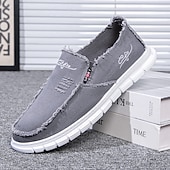 ieftine Pantofi casual slip-on-Mocasini slip-on din pânză spălată pentru bărbați – pantofi de mers ușori și respirabili, pentru purtare zilnică, călătorii, escapade de weekend și stil de viață relaxat