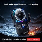 preiswerte Fahrzeughalter-Qi2 25W kabelloses Autoladegerät mit Halbleiterkühlung, magnetischer Schnellkühl-Handyhalterung, automatischer Klemmung und RGB-Beleuchtung, kompatibel mit iPhone 17/16/15/14, Samsung S26 und Android