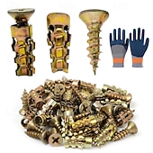 abordables Juegos de destornilladores-Juego de tornillos de expansión cortos de 6×14 mm, anclajes de pared de expansión cortos, para reparación de bisagras de armarios &amp;Restauración de roscas dañadas, juego de 30/50/100 fijaciones seguras